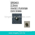 (SR0401/2.5mm) brass decorating prong studs for man shoes